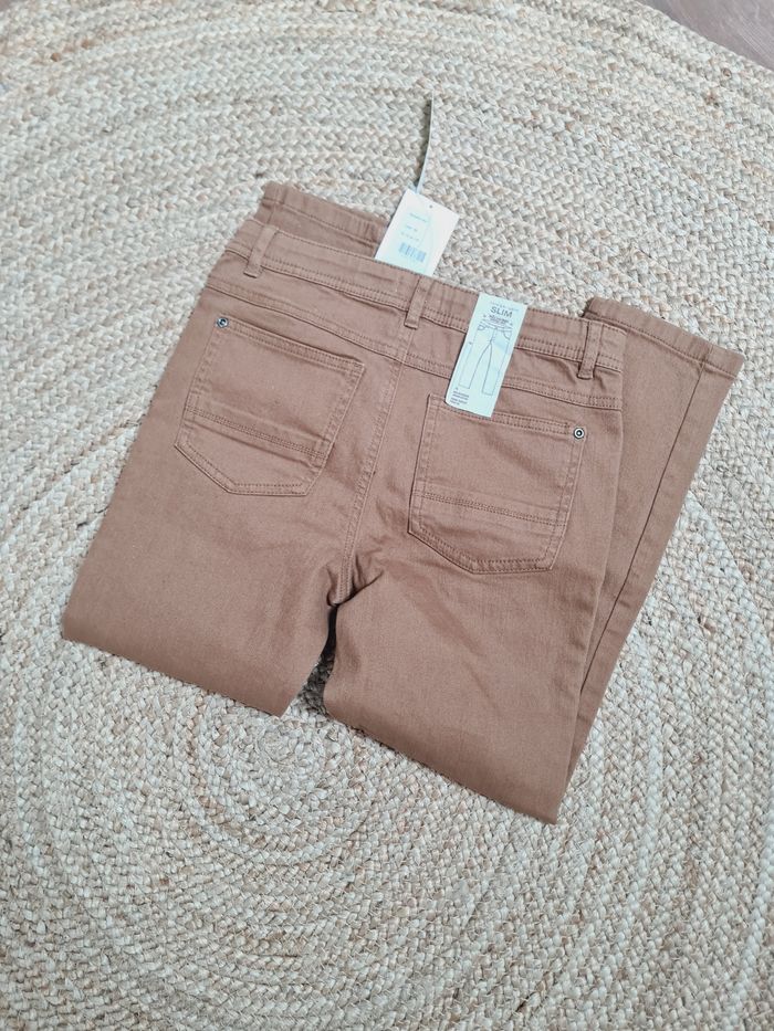 Jeans slim marron 9 ans garçon - photo numéro 2