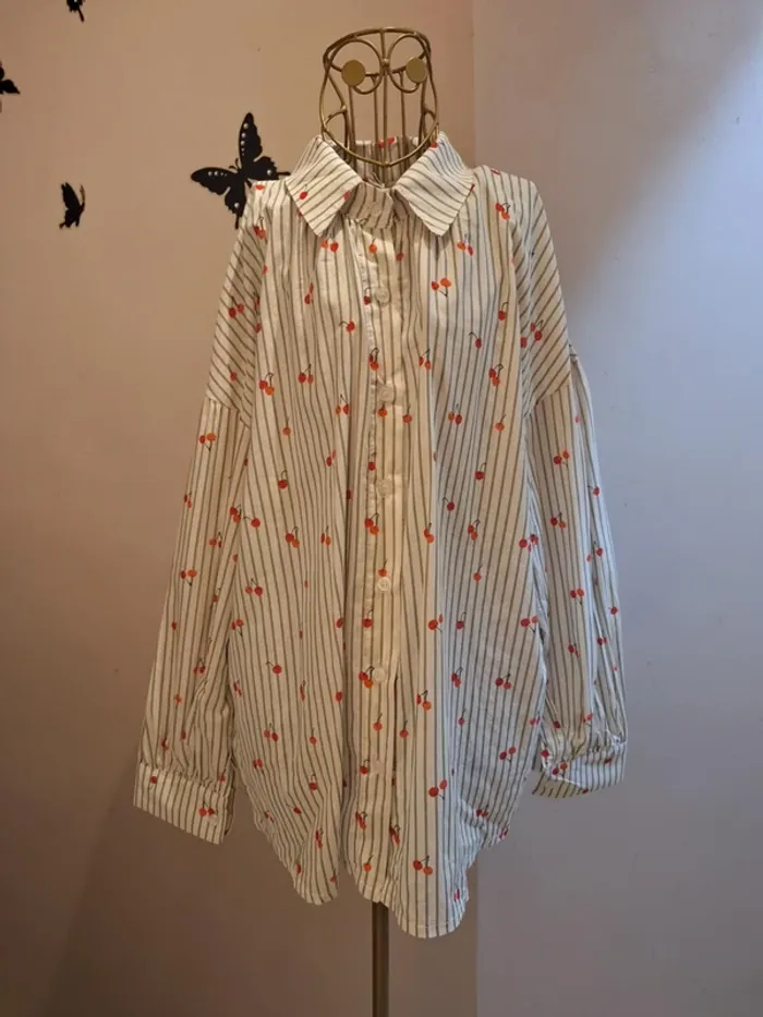 Chemise fines rayures imprimée - Made in italy
