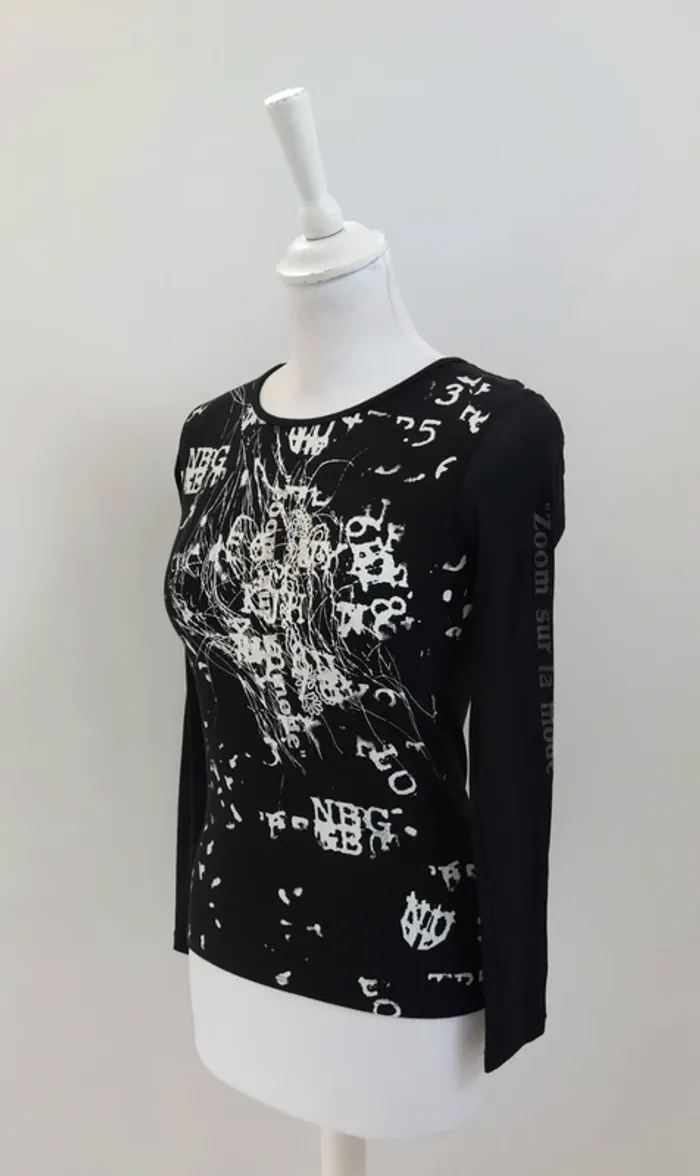 Top manches longues imprimé Caroll taille S - photo numéro 3