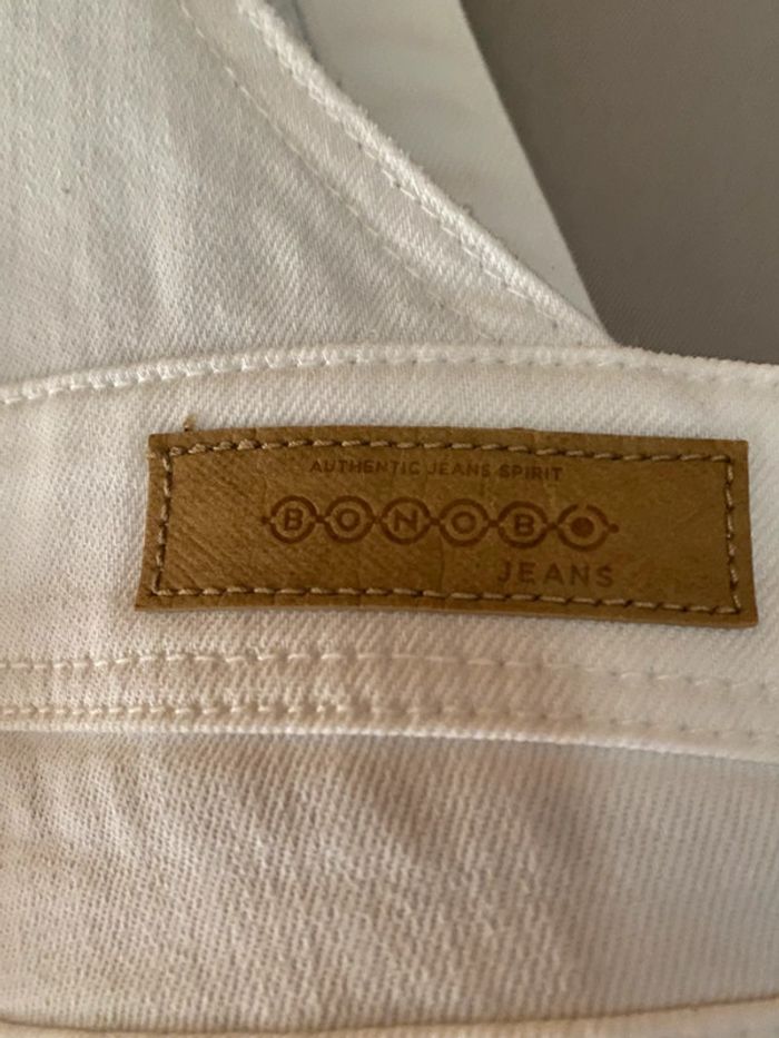 Salopette short en jean blanc Bonobo - photo numéro 3