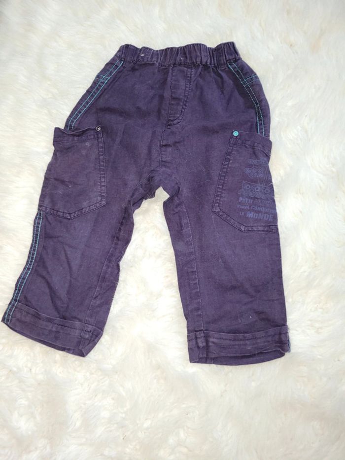 Pantalon toile violet - photo numéro 2