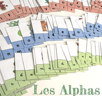 108 cartes à pinces des lettres avec les Alphas 