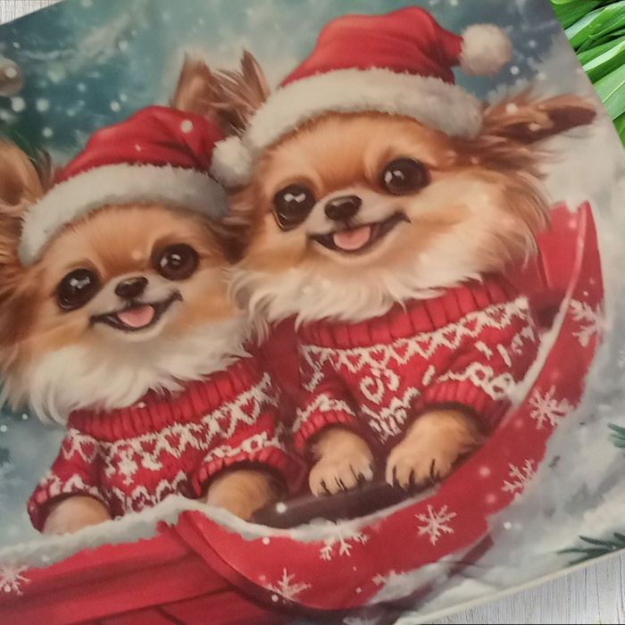 Housse de coussin noel chiens - photo numéro 2