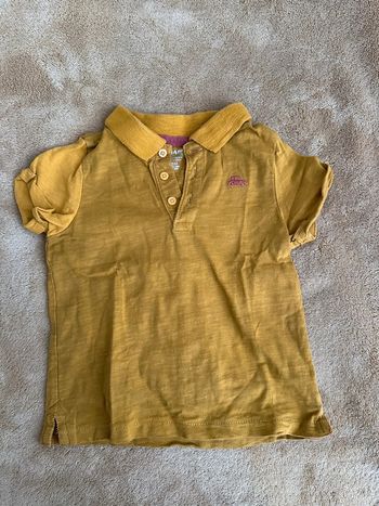Polo jaune moutarde matière teeshirt 18 mois