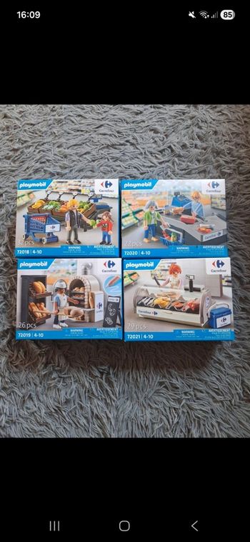4 boites playmobil exclusif carrefour 