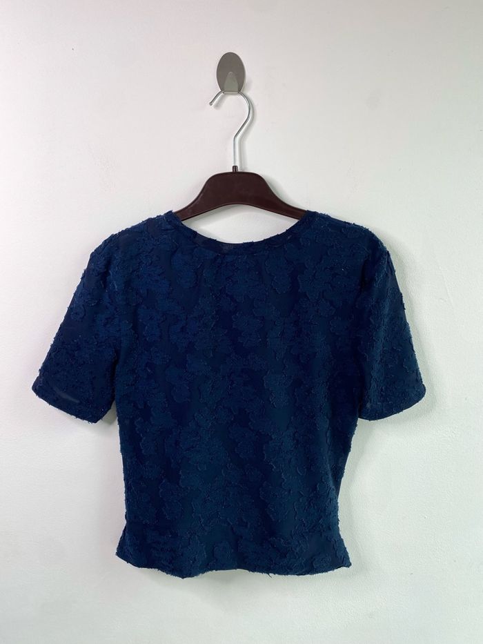 T-shirt zara bleu marine - photo numéro 3
