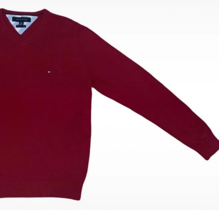 🥶 Pull Tommy Hilfiger. Homme. Rouge. Taille s. Très bon état. - photo numéro 9