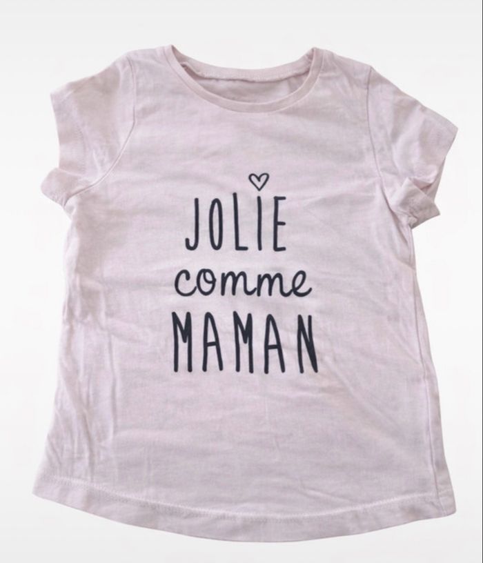 T-shirt bébé rose pâle “Jolie comme maman”