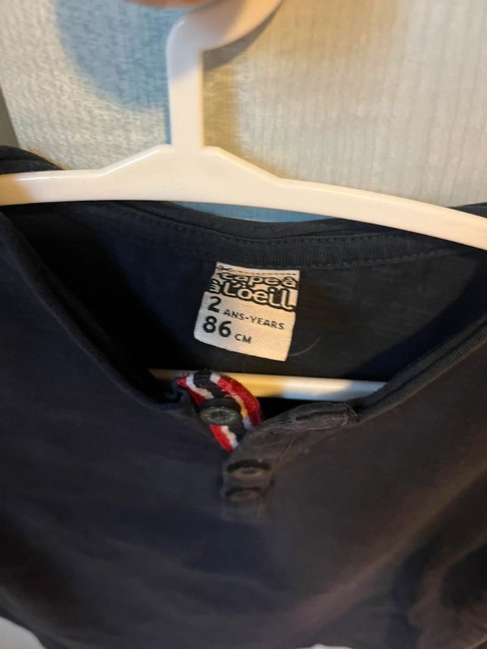 T-shirt manches longues bleu marine - photo numéro 2
