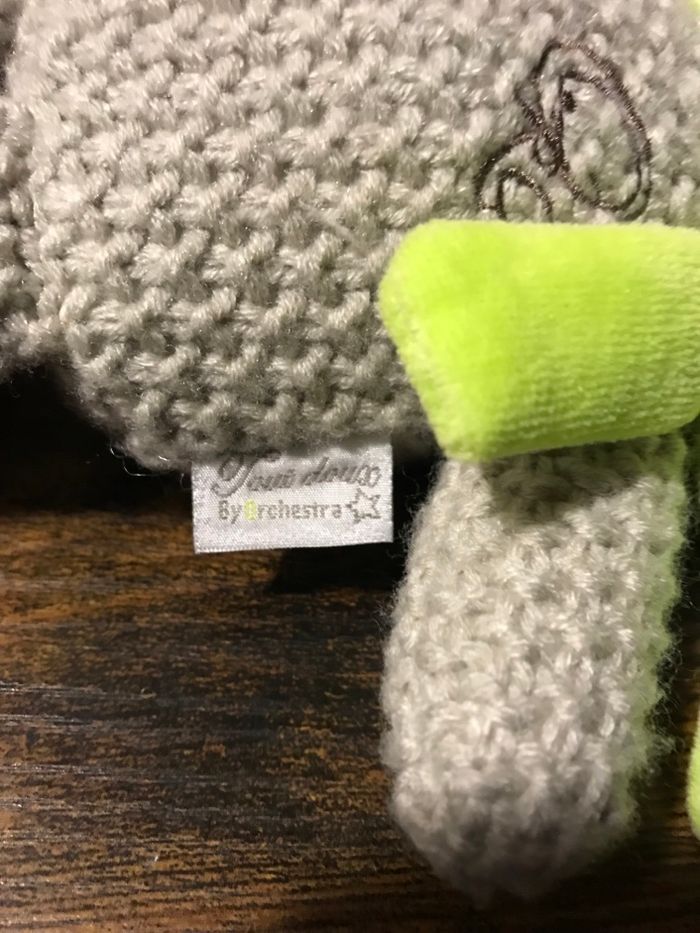 Peluche Doudou Ours tricot laine, Tout doux by Orchestra - photo numéro 5