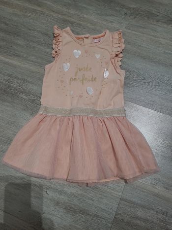 Robe rose et dorée forme tutu