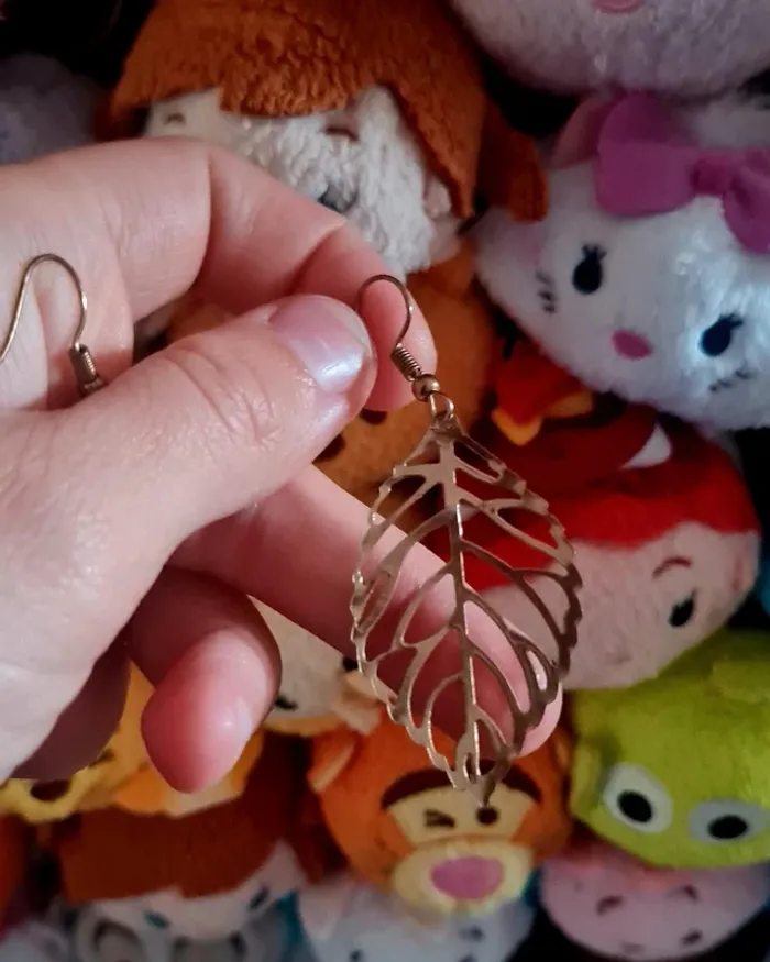 Boucles d'oreilles feuille - photo numéro 2
