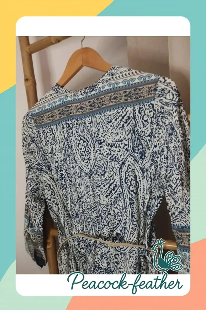 Tunique bleue avec ceinture 38 - photo numéro 3