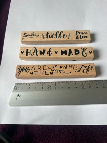 Lot de 3 tampons bois