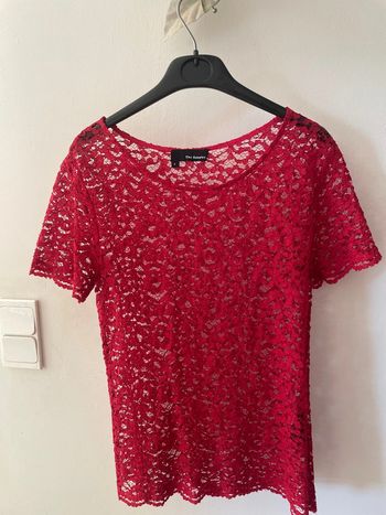 Haut en dentelle rouge The Kooples S