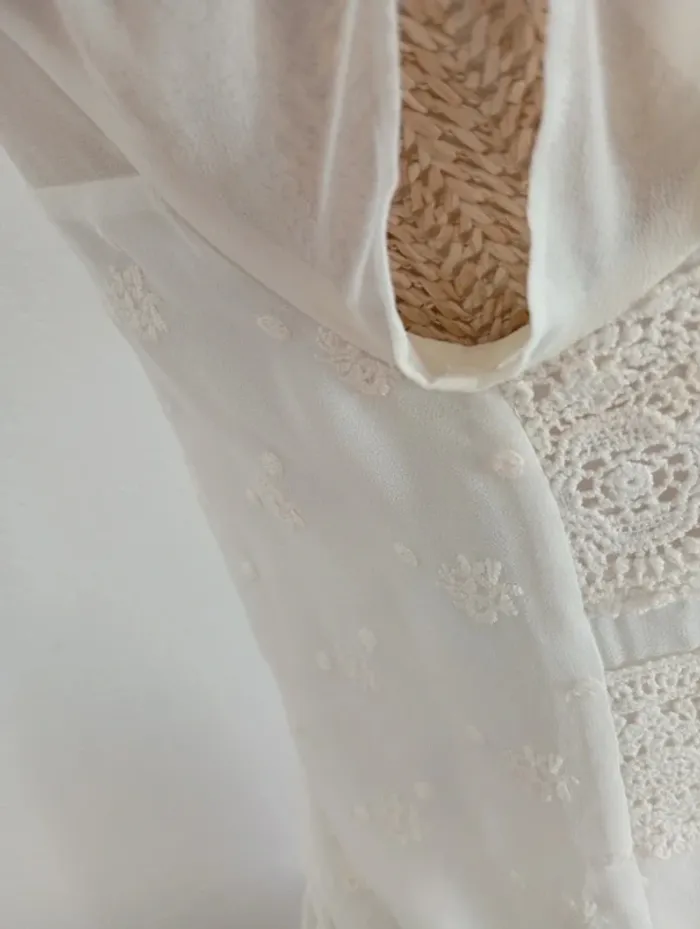 Robe blanche 36 cocktail été Massimo Dutti 86cm - photo numéro 4