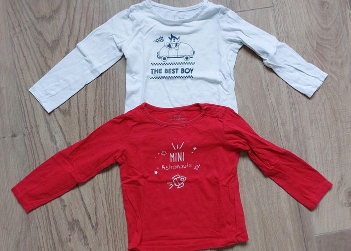 Lot 2 tee-shirt ML boite a malices garçon 24 mois