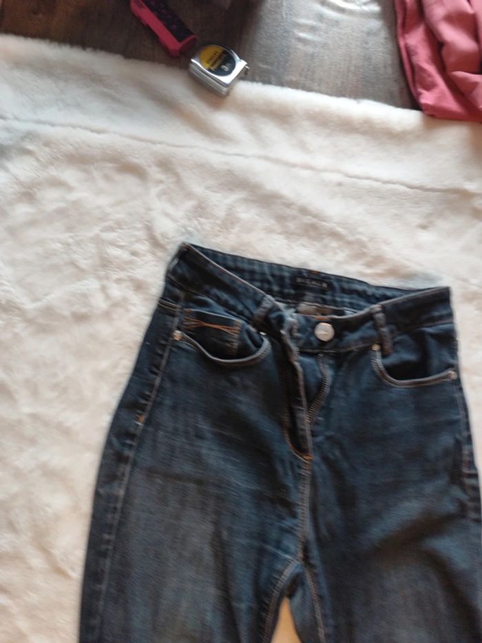 Jeans brut femme taille haute coupe droite bleu foncé marque breal taille 36 - photo numéro 8