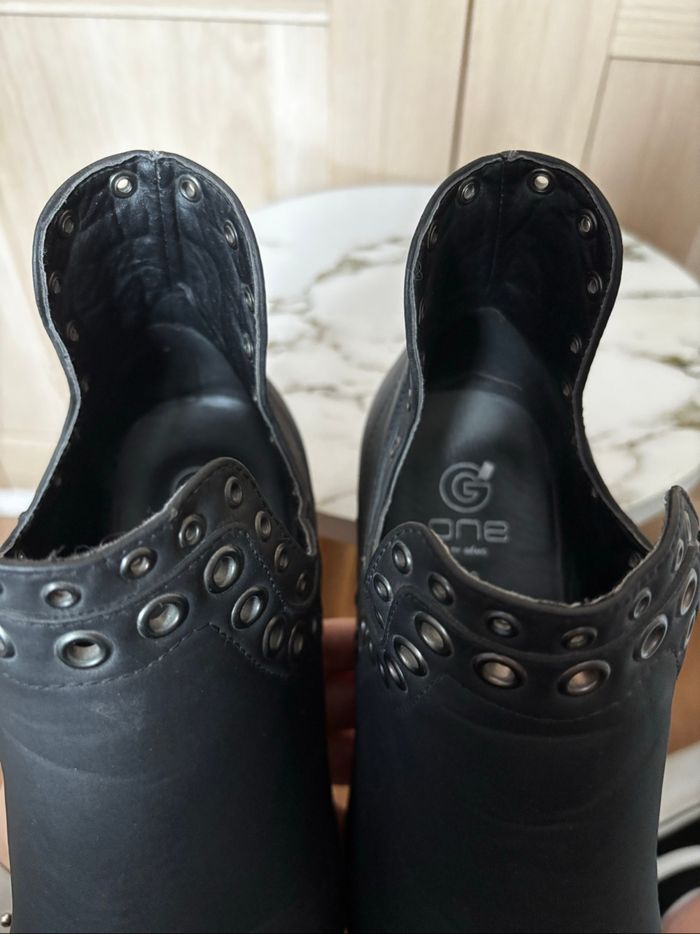 Bottines noires œillets GEMO t.39 - photo numéro 7