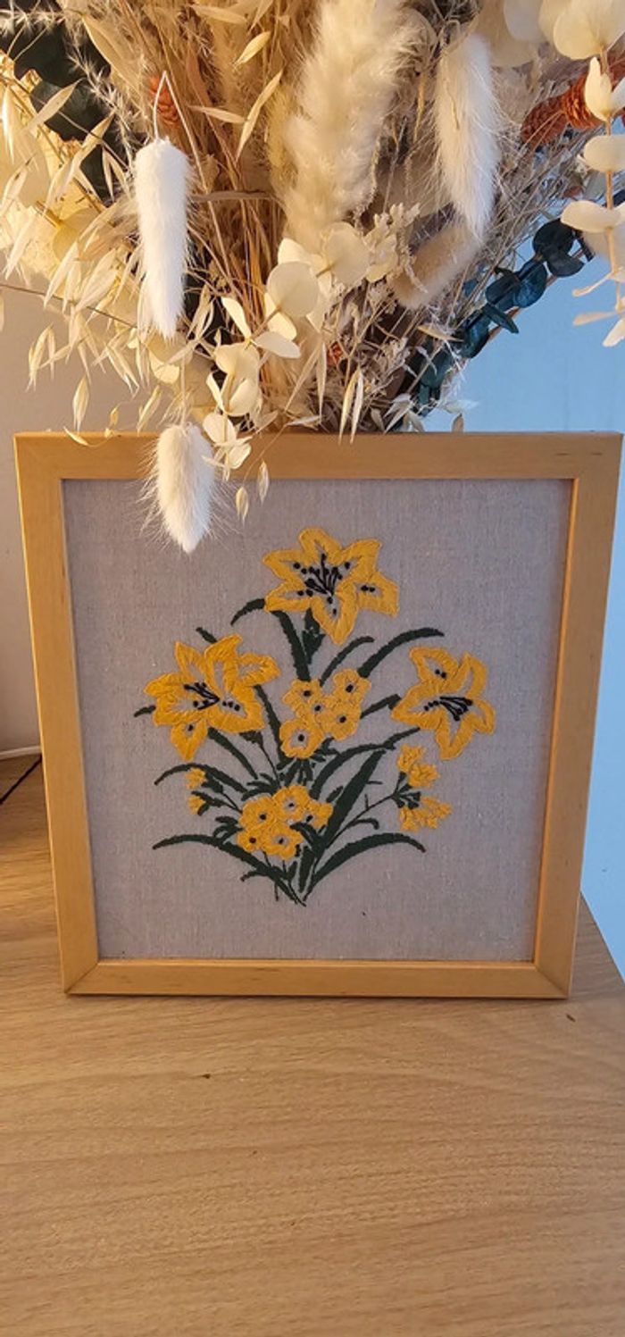 Cadre à fleurs en tissu