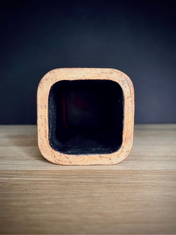 Vase en grès signé Raymonde Leduc - Pièce artisanale unique - 20 cm - photo numéro 7