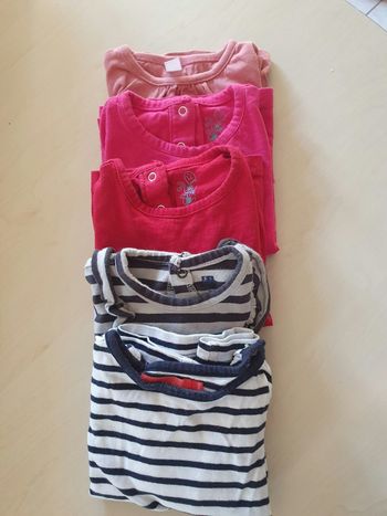 Lot de 5 t shirts fille 12 mois