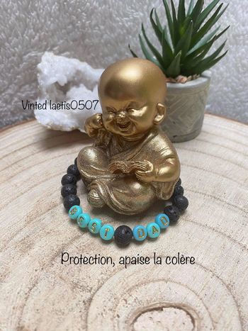 Bracelet en pierre de lave personnalisé , lithothérapie