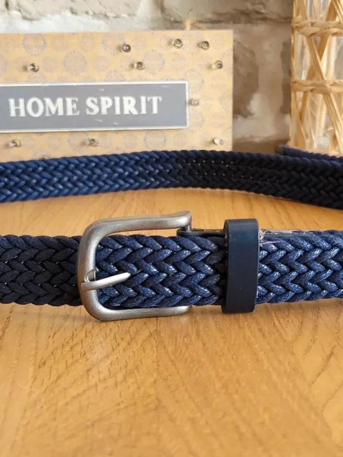 Ceinture tressée bleu marine neuve - photo numéro 2