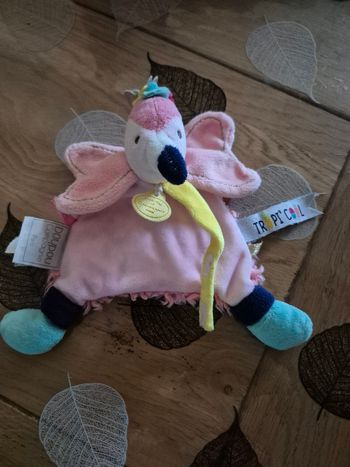 Doudou flamant rose 