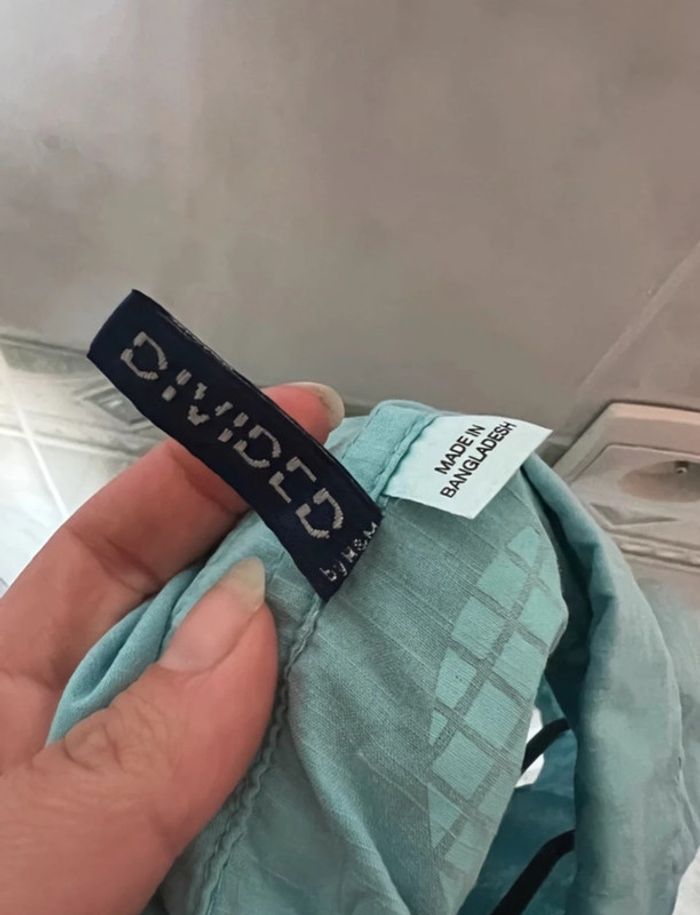 Chemise mancourte courte légère divided H&M taille L bleu turquoise - photo numéro 3