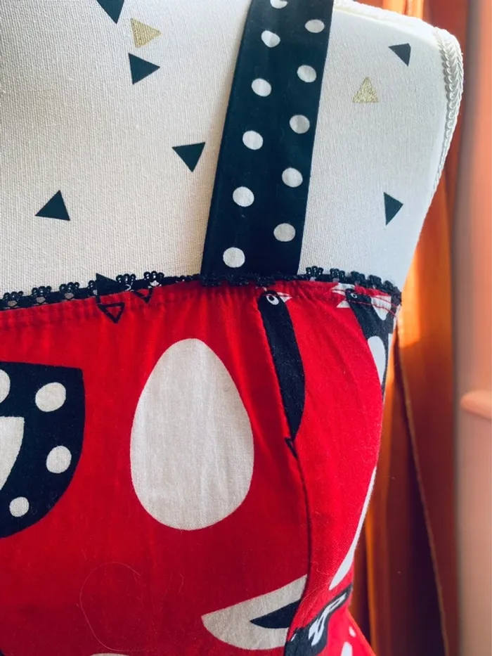 Robe vintage motif poules - photo numéro 3