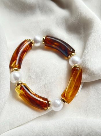 Bracelet élastique couleur ambre 