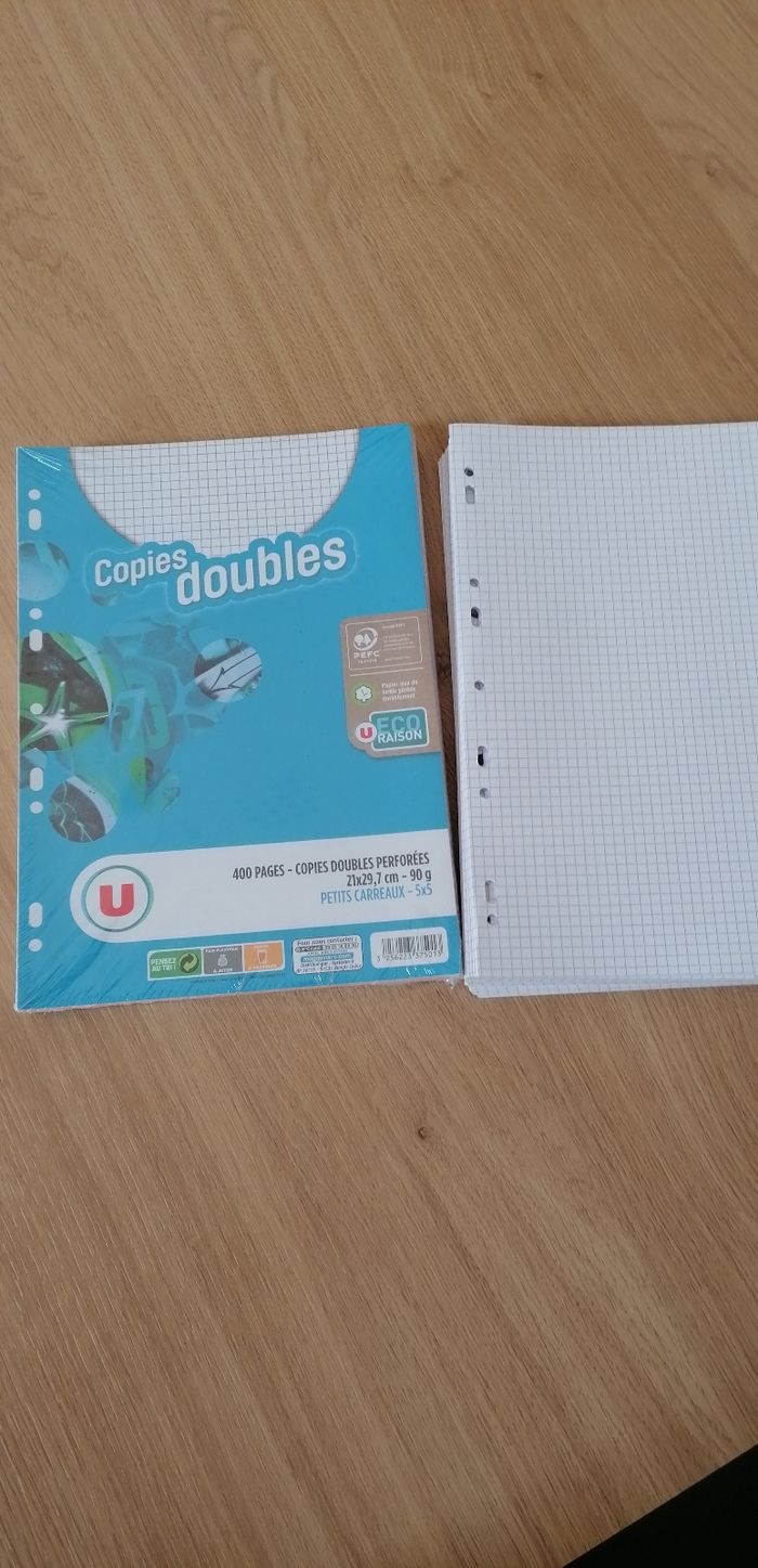 Lot copie double et feuille simple petit carreau