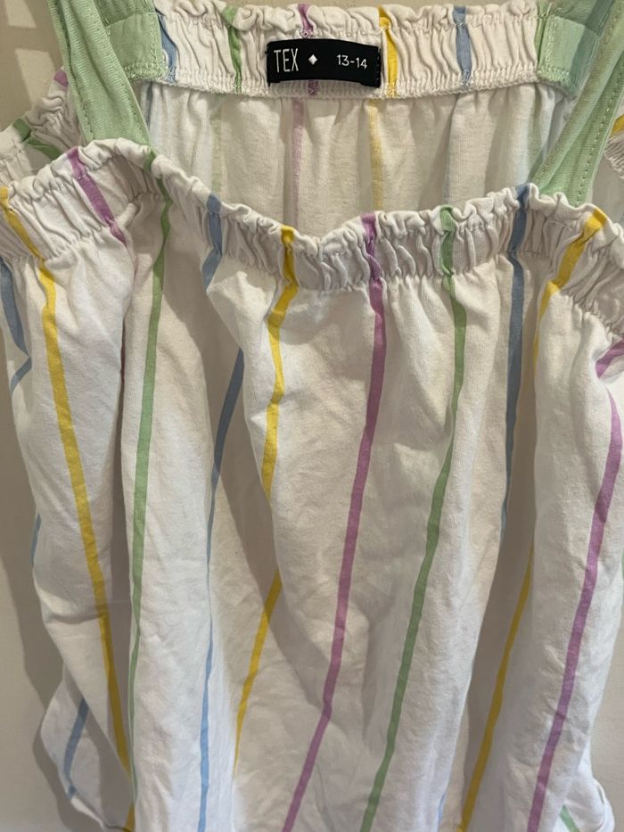 débardeur blanc à rayures colorées tex 13-14 ans - photo numéro 3