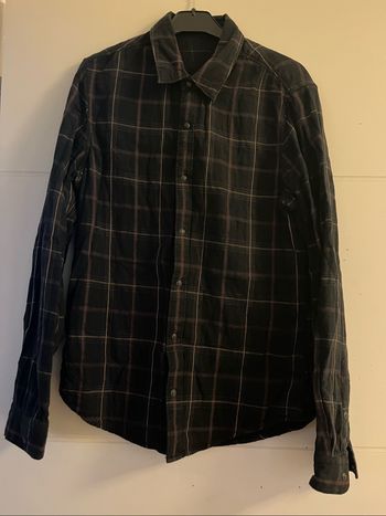 Chemise Salsa noir à fins carreaux