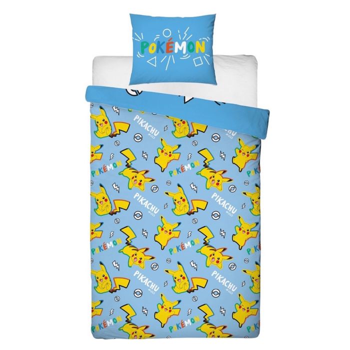 HOUSSE DE COUETTE  + TAIE PIKACHU - POKÉMON 140x200cm - NEUF - photo numéro 2