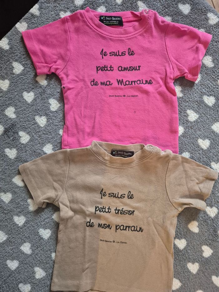 Tee-shirt parrain marraine en 12/18 mois