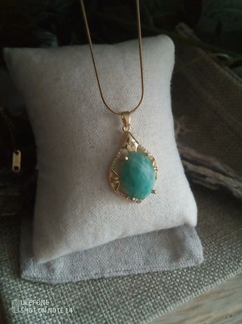 Collier pierre d'amazonite à facettes