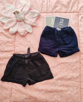 Short velours bébé fille (lot de 2) 12 mois