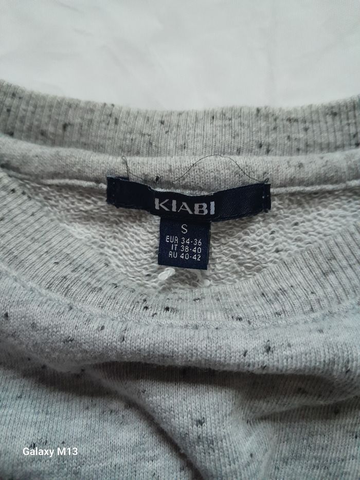 Tee shirt à manches longues femme gris et blanc Kiabi taille S - photo numéro 2