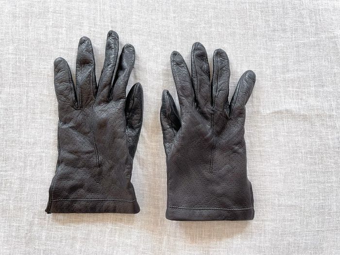 Paire de gant noir fabriqué en Italie doublure - photo numéro 4