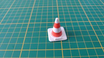 Cône de chantier blanc et orange pièce détachée Playmobil #D54