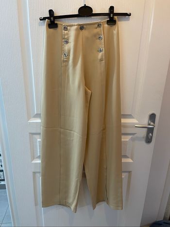 Pantalon large beige Tequila Solo T.36