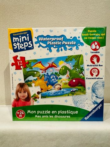 Mini steps waterproof Mon puzzle en plastique Mes amis les dinosaures + 24 mois
