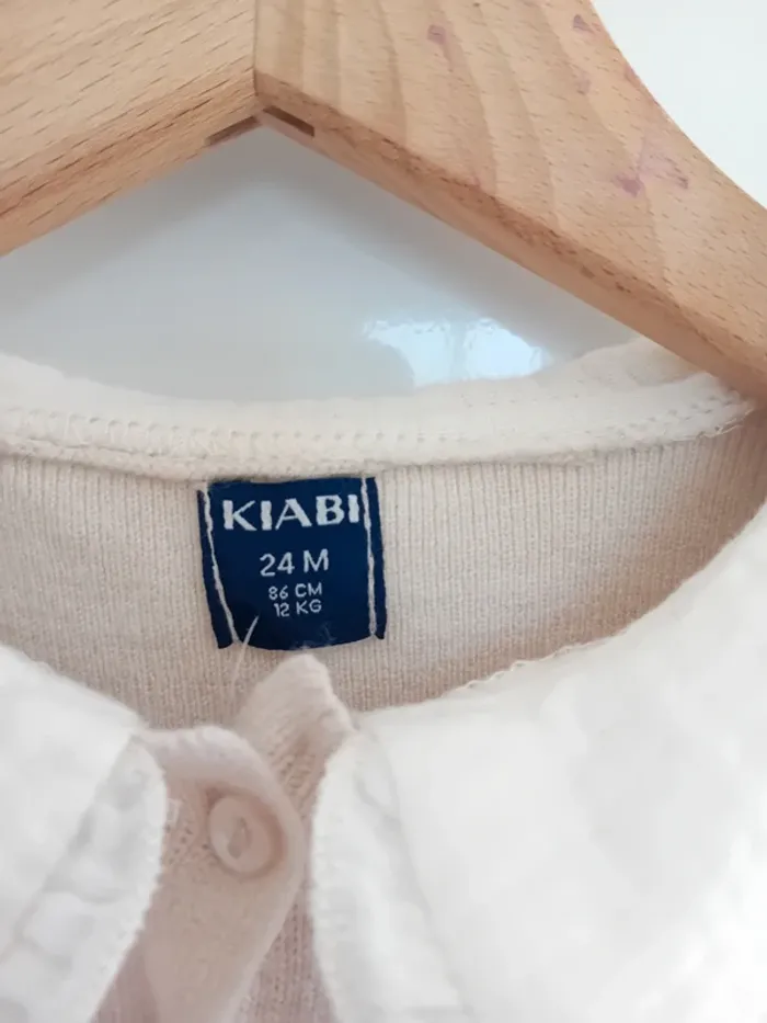 Robe en maille très fine avec joli col en mousseline de coton - photo numéro 5