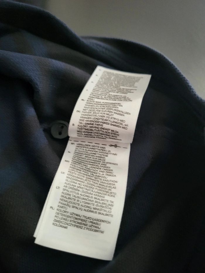 Polo Adidas à rayures noires et bleues marines 100% coton - L - photo numéro 8