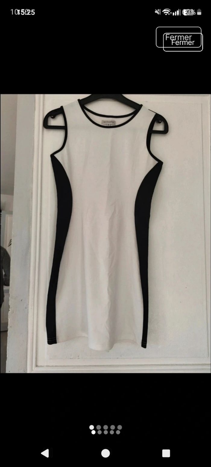 Robe moulante blanche et noire taille S (Modatoi) - photo numéro 1