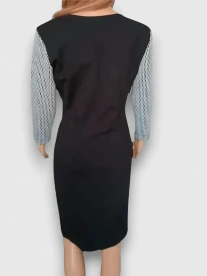 robe midi Maille Demoiselle gris et noir taille M - photo numéro 7