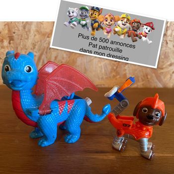 Idée cadeau 🎁 Jouet figurine chevalier Zuma avec son dragon rescue Knights de la Pat Patrouille