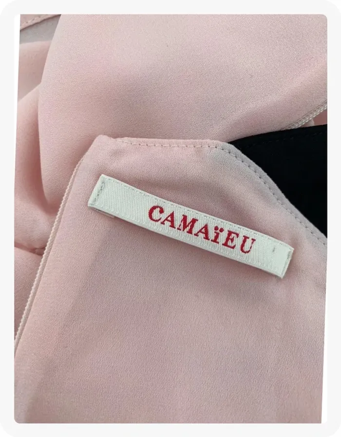 Top drapé rose pale et noir Camaïeu - photo numéro 6